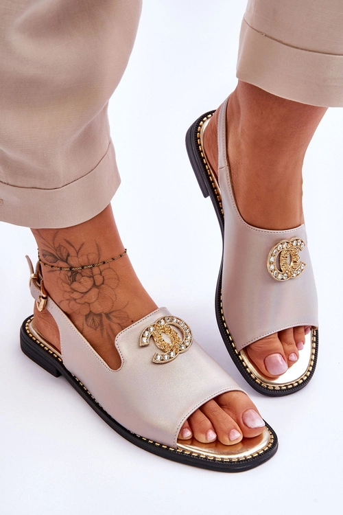 Damskie Sandały Z Ozdobą S.Barski KV-2775-49 Różowo-Złote