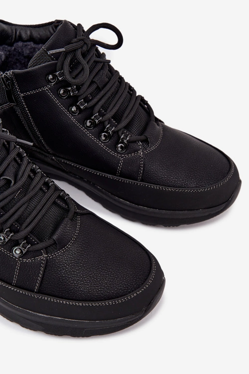 Buty Trekkingowe Trapery Męskie Ocieplane Czarne Wivelle