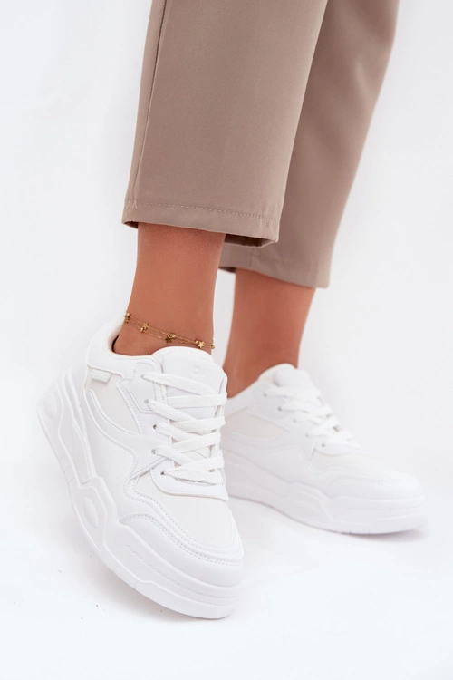 Sneakersy Damskie Na Platformie Big Star SS274590 HI-POLY SYSTEM Białe