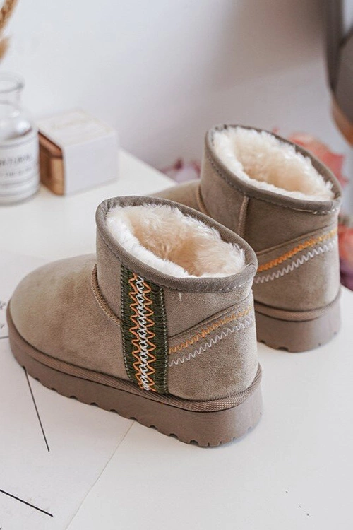 Śniegowce Botki Ocieplane Dziecięce Zielone Leonora