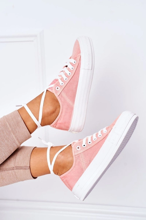 Damskie Tenisówki Na Platformie Lee Cooper LCW-21-31-0125L Koralowe