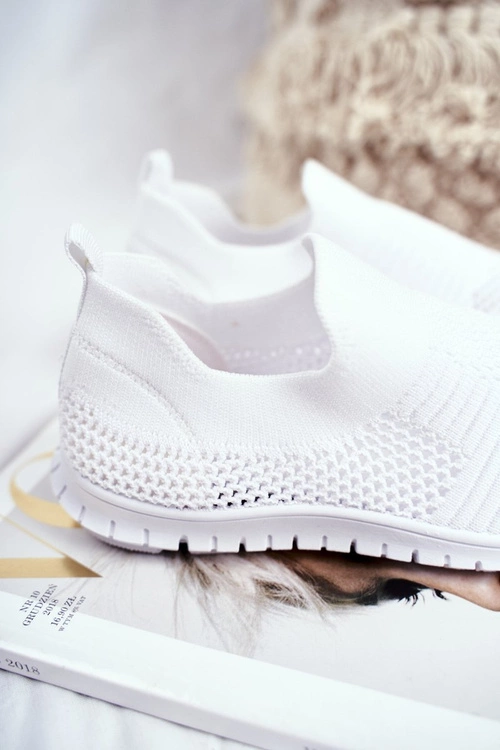 Dziecięce Sportowe Buty Slip-On Białe Bobi