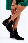 Ażurowe Botki Z Wycięciami Czarne Western