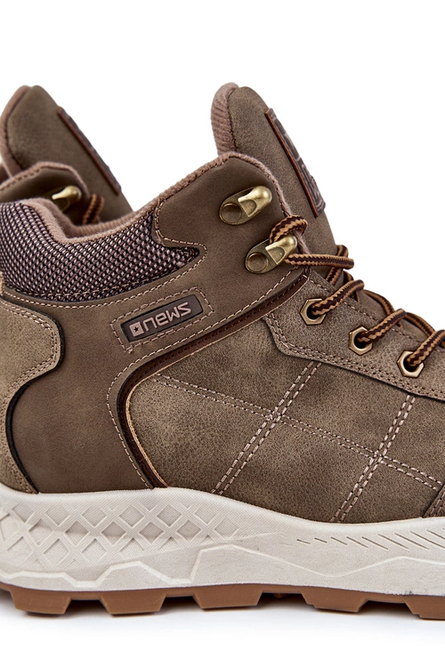 Męskie Ocieplane Botki Trapery Khaki Allan