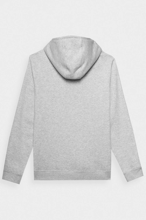 Męska Bluza Dresowa Nierozpinana Z Kapturem 4FWMM00TSWSM1464-27M Jasnoszara