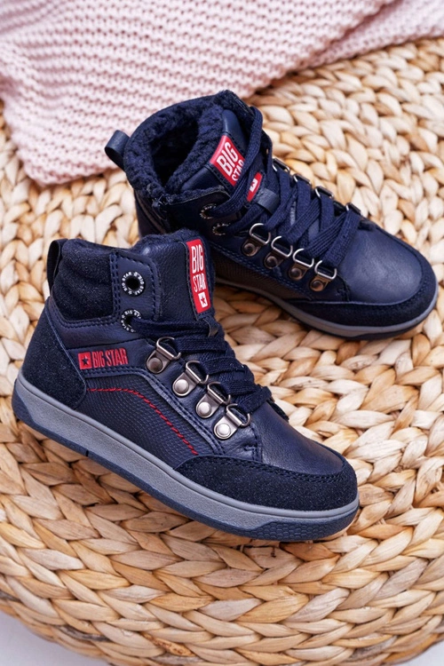 Trzewiki Dziecięce Chłopięce Big Star Kożuch Granatowe EE374088