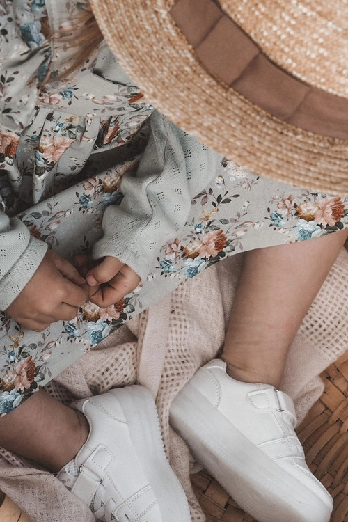 Dziecięce Skórzane Buty Sportowe Na Rzep Białe Angel