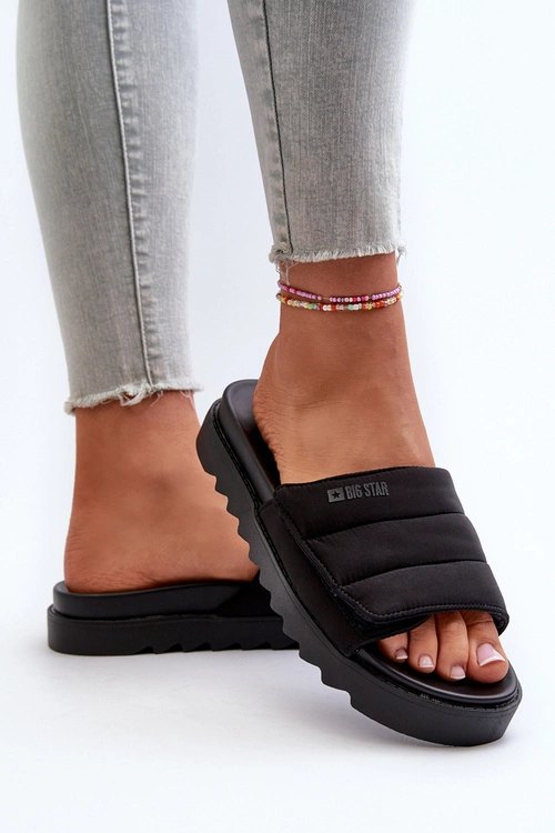 Damskie Klapki Na Platformie Big Star NN274772 Czarne