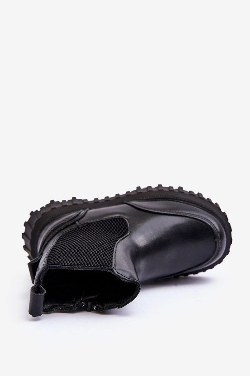 Botki Dziecięce Na Suwak Ocieplane Czarne Jolynn