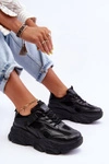Sneakersy Damskie Na Masywnej Platformie Czarne Agnenia