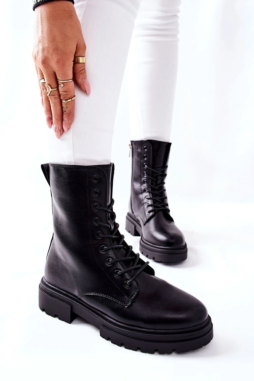 Wysokie Botki Workery Czarne Rozelle