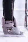 Zamszowe Sneakersy Na Koturnie Lu Boo Szare