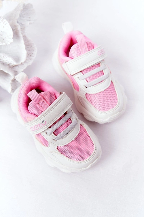 Dziecięce Sportowe Buty Sneakersy Biało-Różowe Sugar