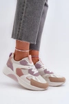 Sneakersy Damskie Na Platformie Fioletowe Lenivia