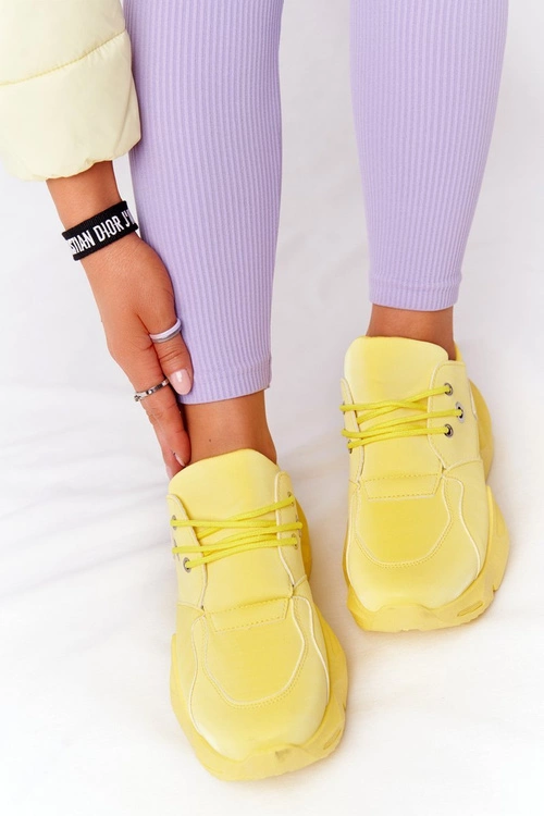 Damskie Sneakersy Na Masywnej Podeszwie Żółte Bubbly