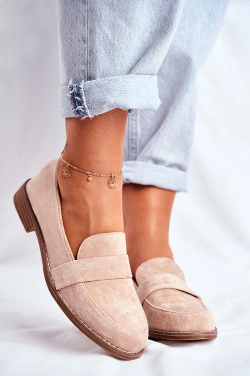 Damskie Półbuty Zamszowe Beżowe Cintra