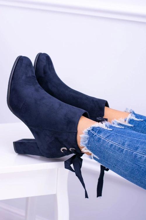 Sergio Leone Granatowe Botki Na Słupku Zamsz Symfonia