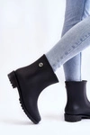 Damskie Klasyczne Wsuwane Kalosze Czarne Floriana