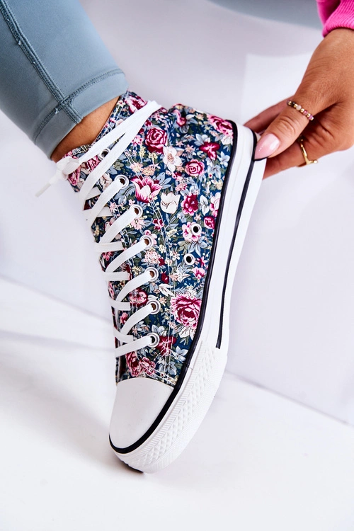 Wysokie Trampki W Kwiaty Zielone Nollie