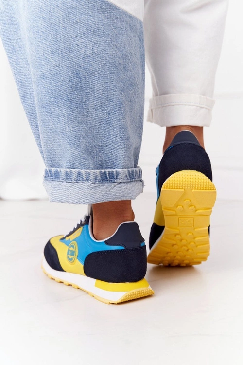 Damskie Sportowe Buty Memory Foam Big Star HH274525 Żółto-Niebieskie