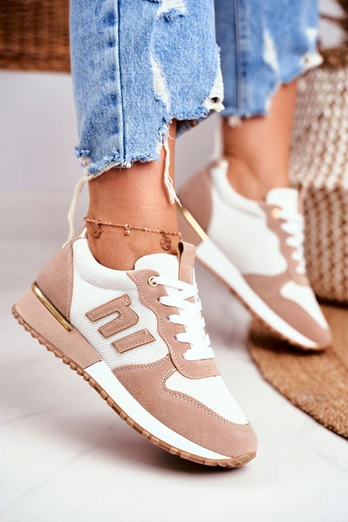 Damskie Sportowe Buty Sneakersy Beżowe Maddie