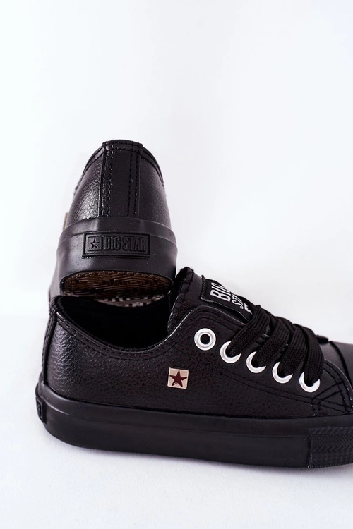Dziecięce Skórzane Trampki BIG STAR FF374304 Czarne