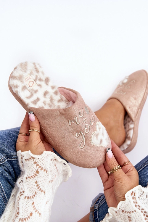 Błyszczące Kapcie Damskie Różowe Geraja