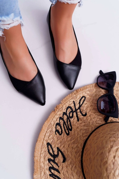 Baleriny Damskie Czarne Tergo