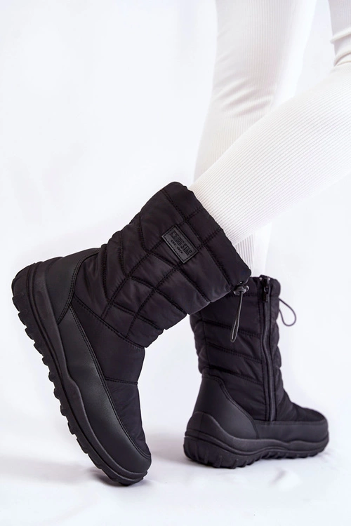 Damskie Wysokie Ocieplane Śniegowce Big Star KK274599 Czarne