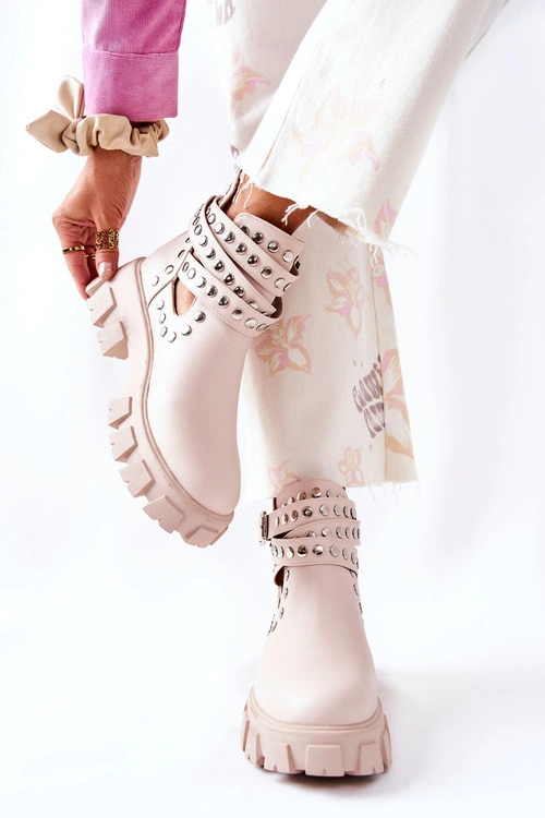 Workery Z Dżetami Na Platformie Beżowe Vernelle