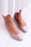 Damskie Skórzane Baleriny Maciejka Metaliczne Beżowe 04100-10
