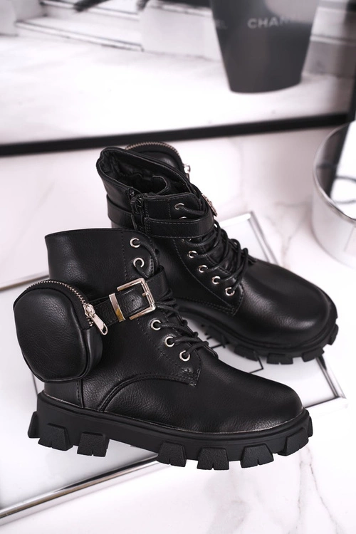 Dziecięce botki z torebką nerką czarne Twinkle