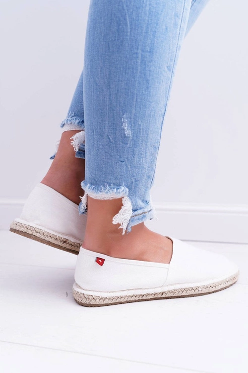 Espadryle Damskie Pleciona Podeszwa Białe Big Star DD274A148