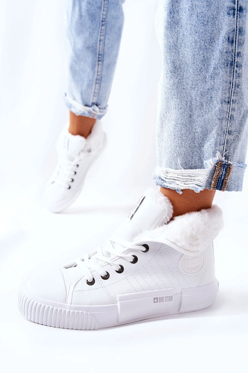 Damskie Ocieplane Trampki BIG STAR II274156 Białe