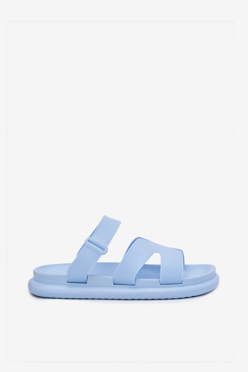 Gumowe Klapki Damskie Z Paskiem Niebieskie Tavirae