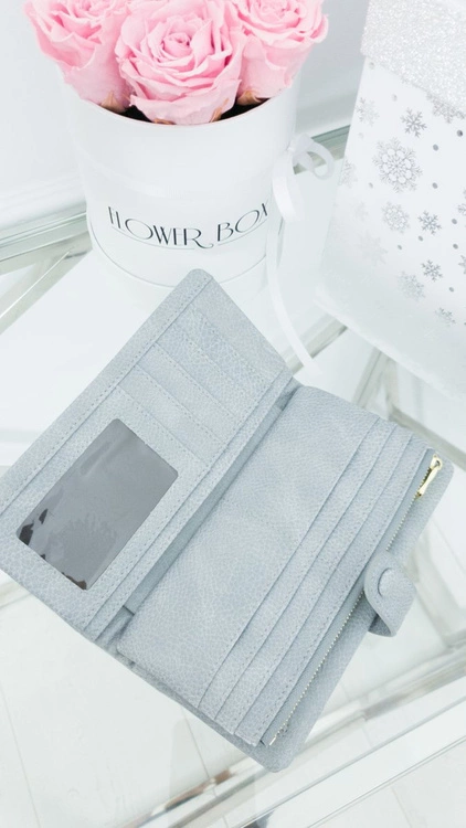 Duży Damski Szary Portfel