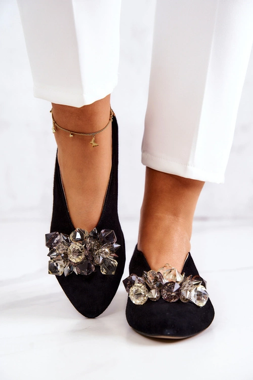 Eleganckie Zamszowe Półbuty Z Ozdobą Czarne McQueen