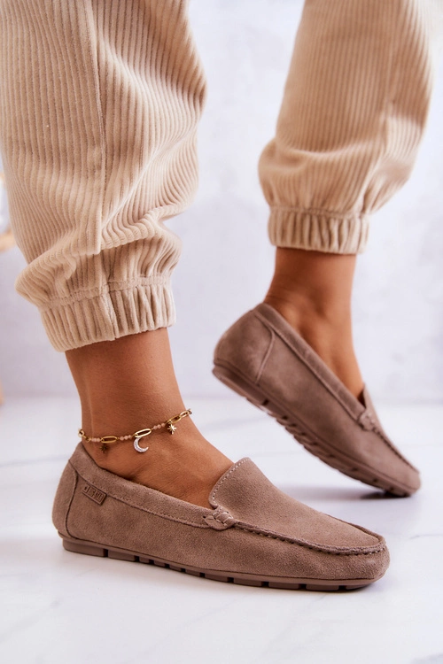 Damskie Zamszowe Mokasyny Big Star JJ274658 Cappuccino