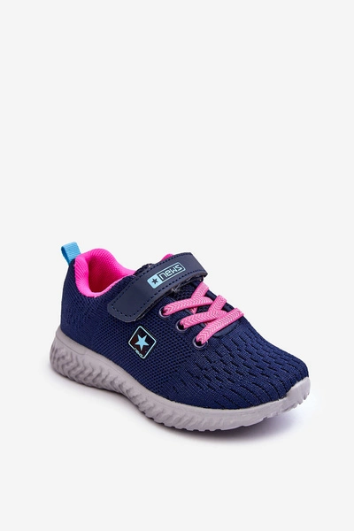 Dziecięce Buty Sportowe Na Rzep Granatowe Brego