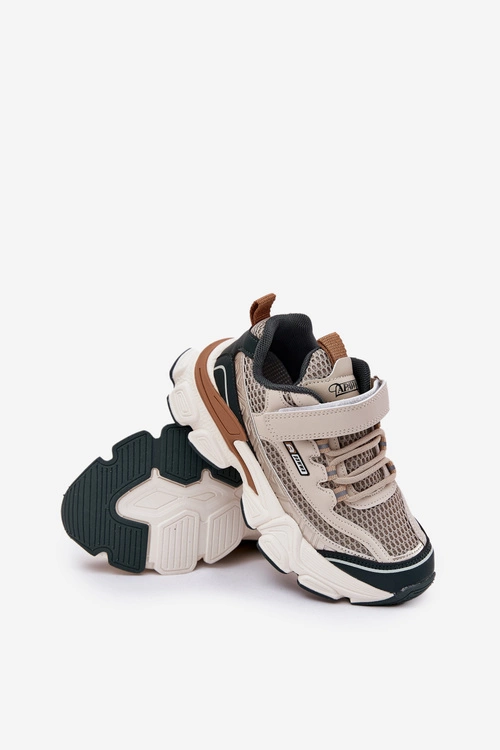 Sneakersy Buty Sportowe Dziecięce Na Rzep Beżowe Ronivelle