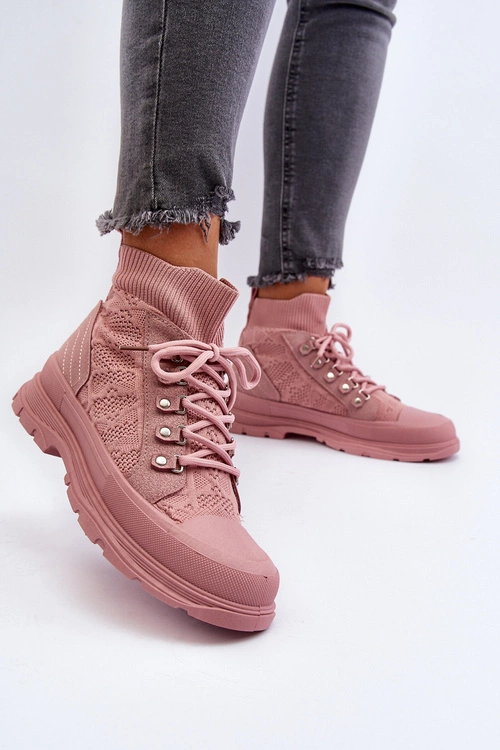 Damskie Trampki Z Elastyczną Cholewką Różowe Kalyne