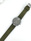 Damski Zegarek Ernest Manon Zamszowy Oliwkowy Srebrny