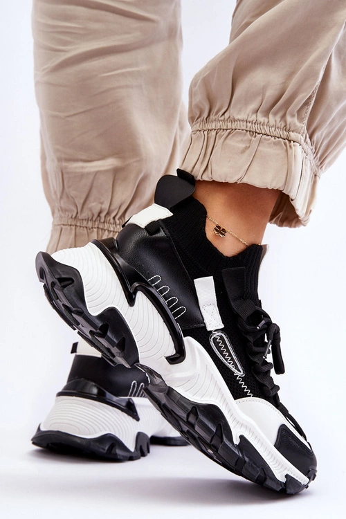 Damskie Sneakersy Skarpetkowe Wsuwane Czarne Keaton