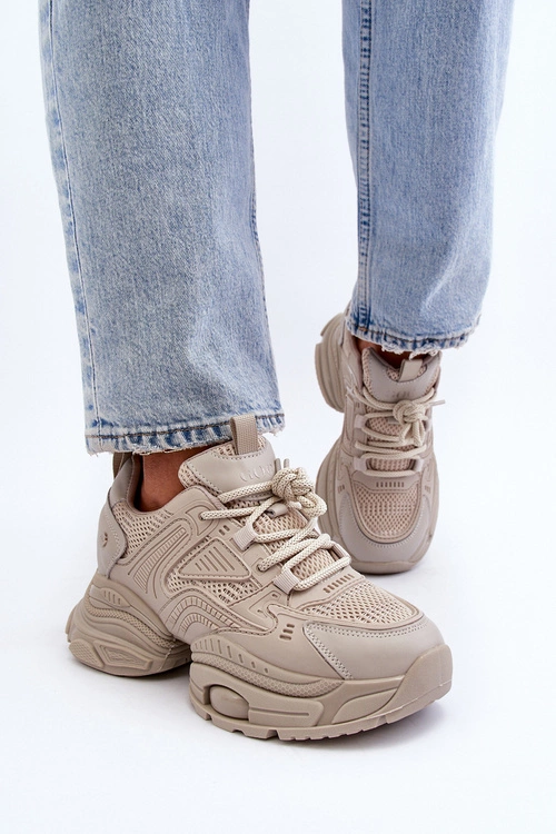 Sneakersy Na Masywnej Podeszwie GOE NN2N4046 Beżowe
