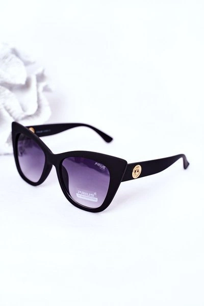 Matowe Okulary Przeciwsłoneczne Cat Eye Czarne Ombre