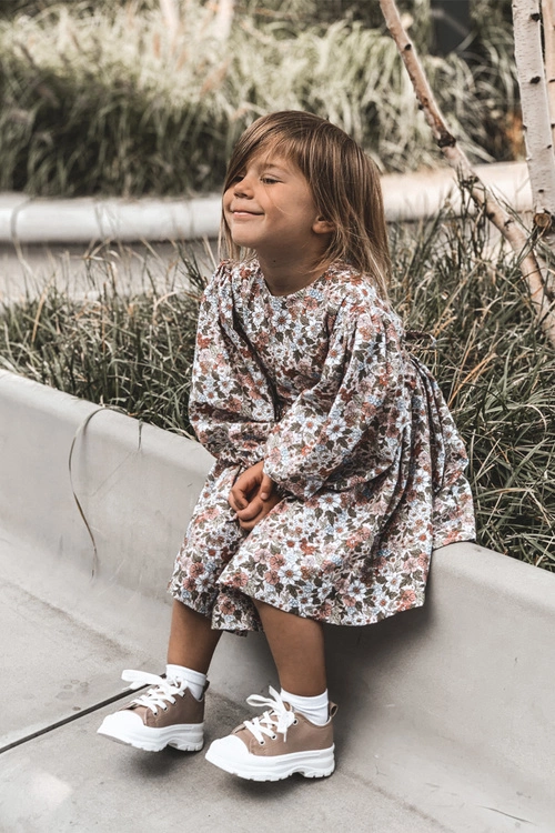 Dziecięce Trampki Na Platformie Beżowe Travel Time