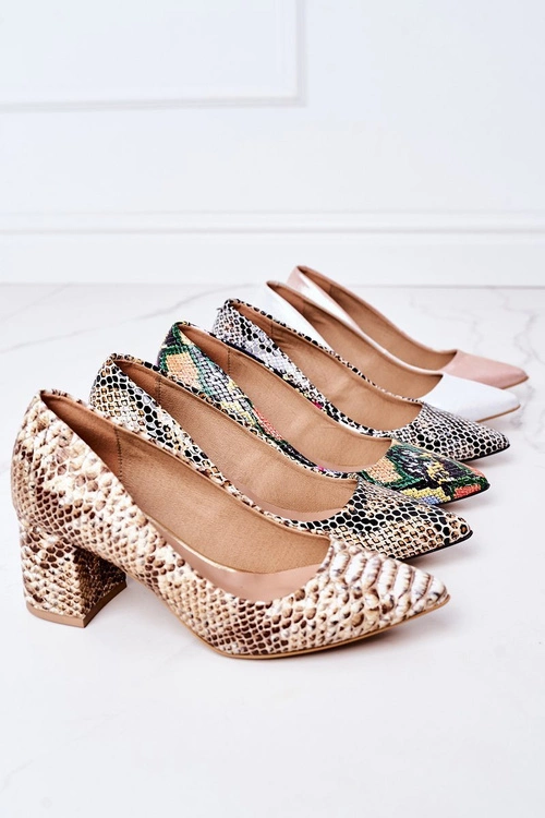 Satynowe Czółenka Lewski Shoes 2801 Różowe