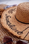 Słomiany Kapelusz BRUNO ROSSI Hello Sunshine Camel 