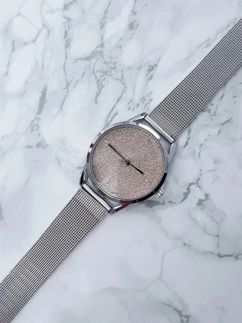 Michael John Damski Srebrny Zegarek Bransoleta Brokat Rapter