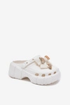 Klapki Dziecięce Dziewczęce Piankowe Z Kokardką I Ozdobami Białe Selvana